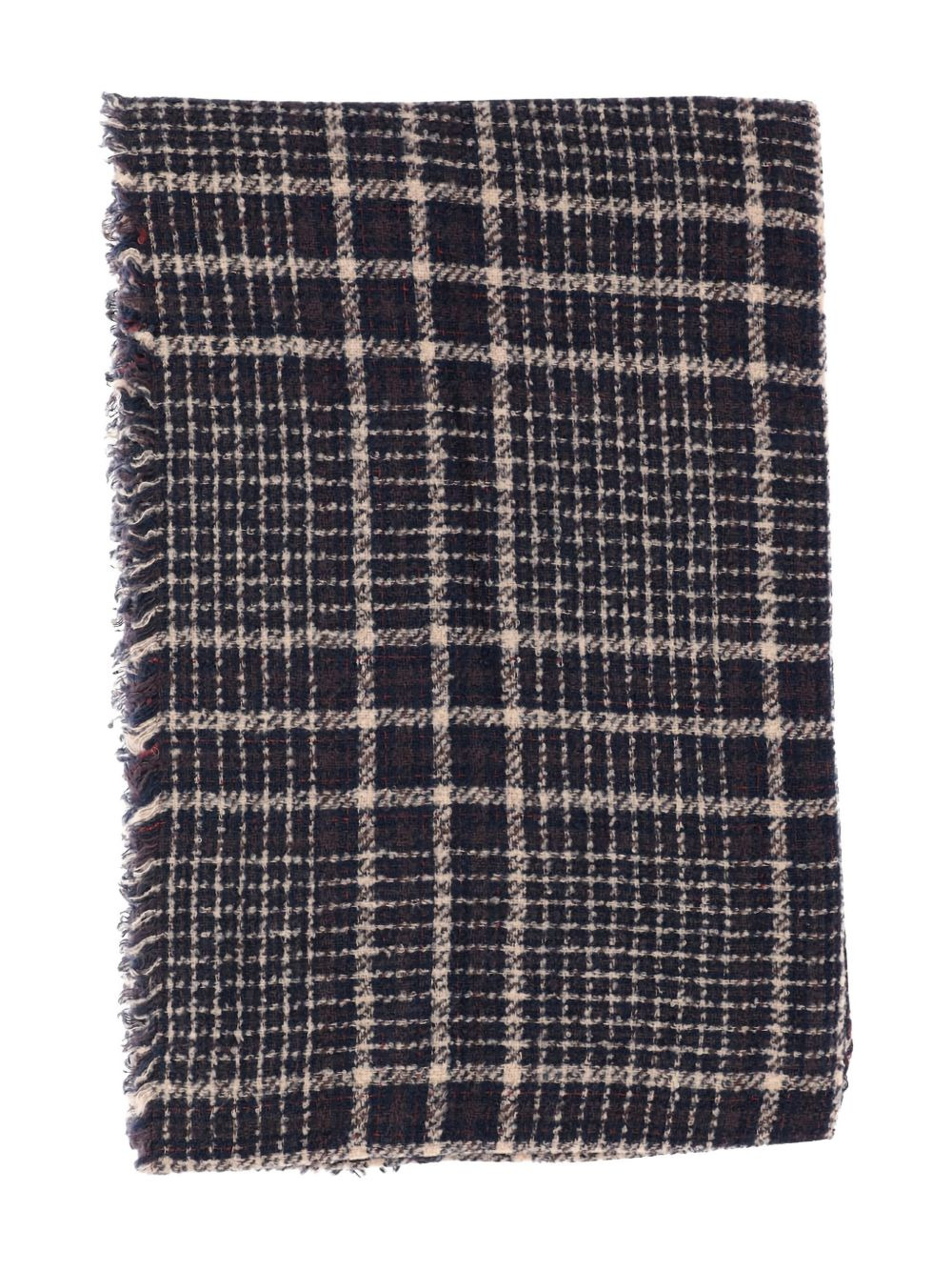 checked frayed-edge scarf - 1