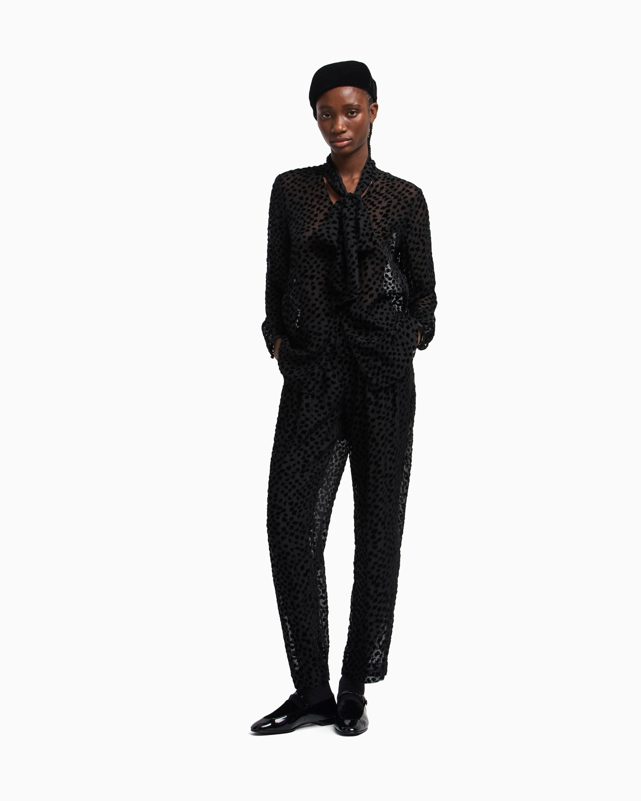 ASV JEU DE CARTES DEVORÉ TULLE TROUSERS WITH PLEATS - 2