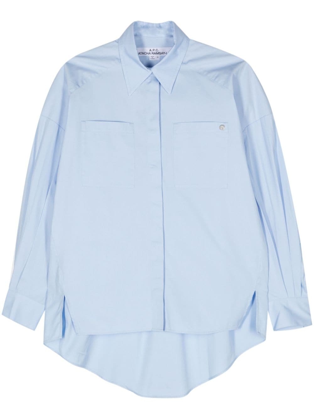high-low hem poplin shirt - 1