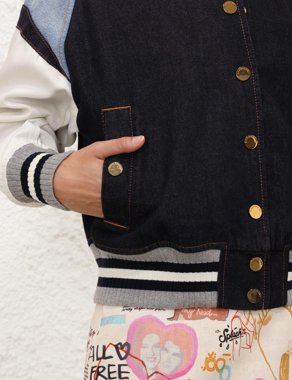 CRUSH DENIM BOMBER JACKET - 5