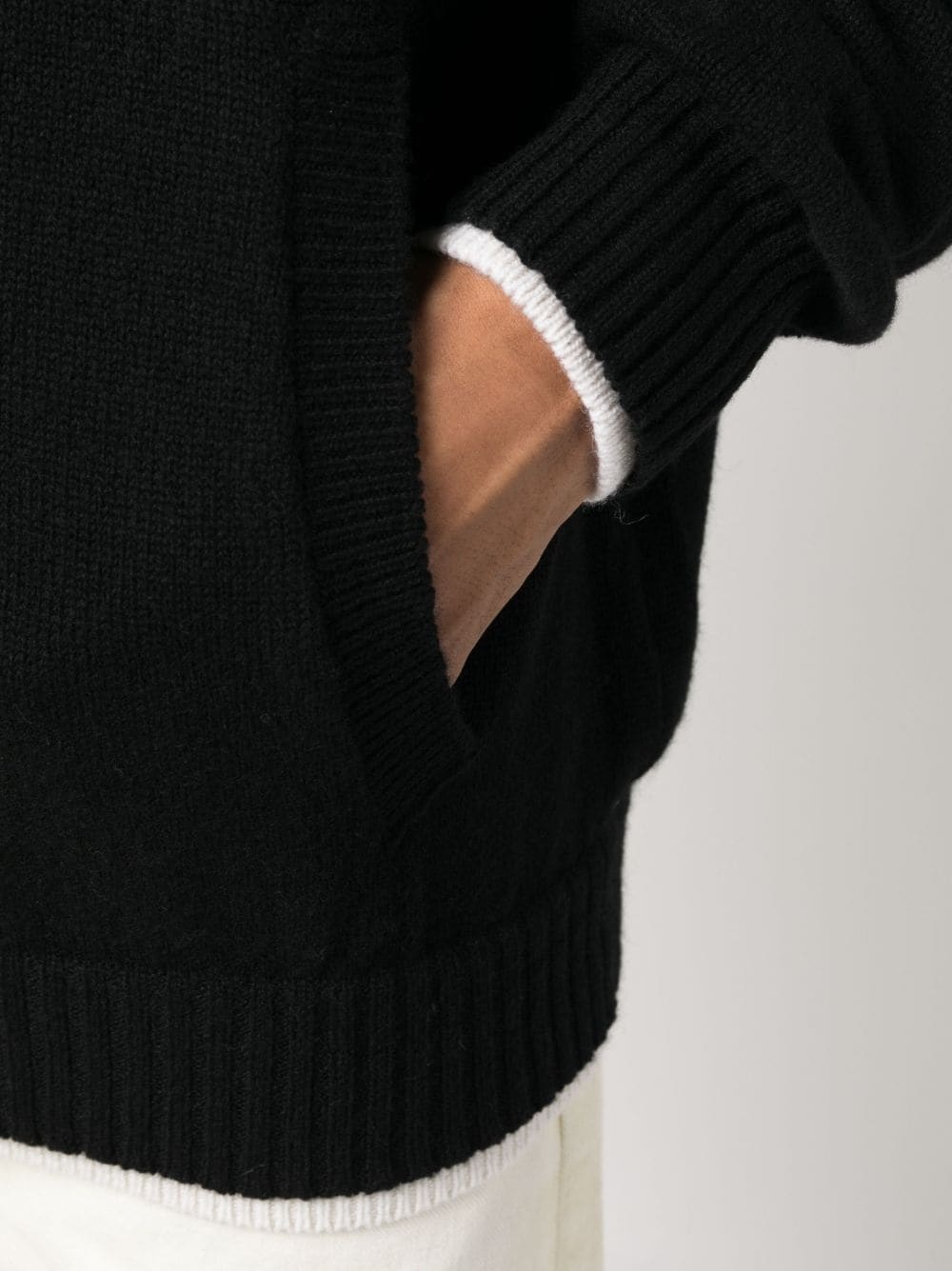 contrasting trim drawstring hoodie - 5