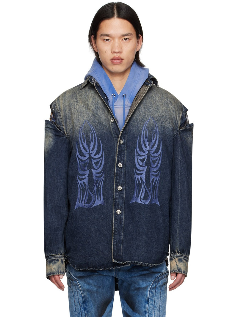 Navy Gradient Denim Shirt 1