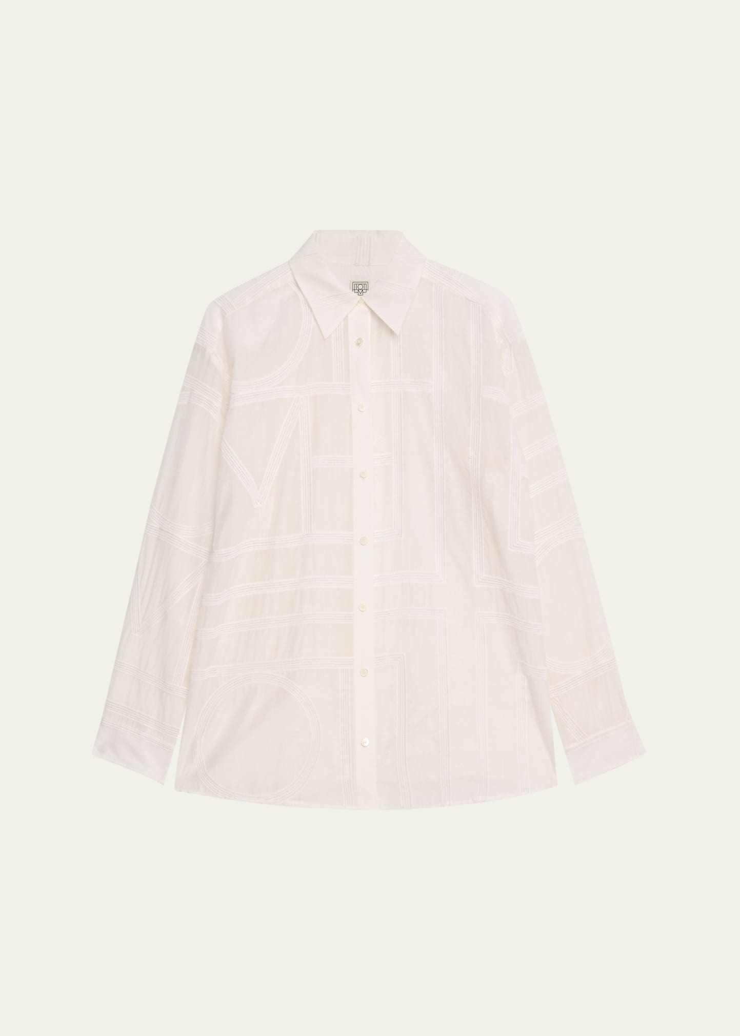 Monogram Crochet Embroidered Classic Shirt - 1