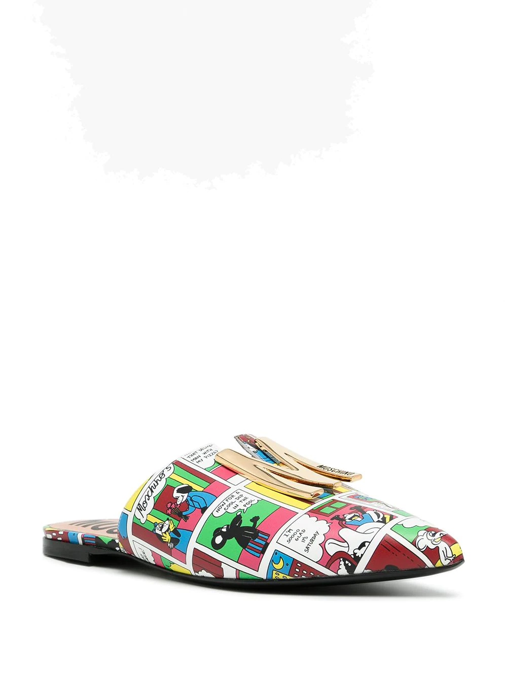 comics-print flat slippers - 2