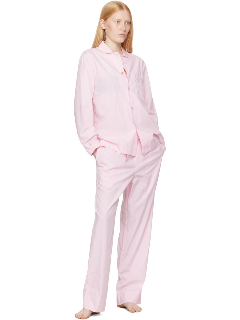 TEKLA Pink Poplin Pyjama Pants outlook