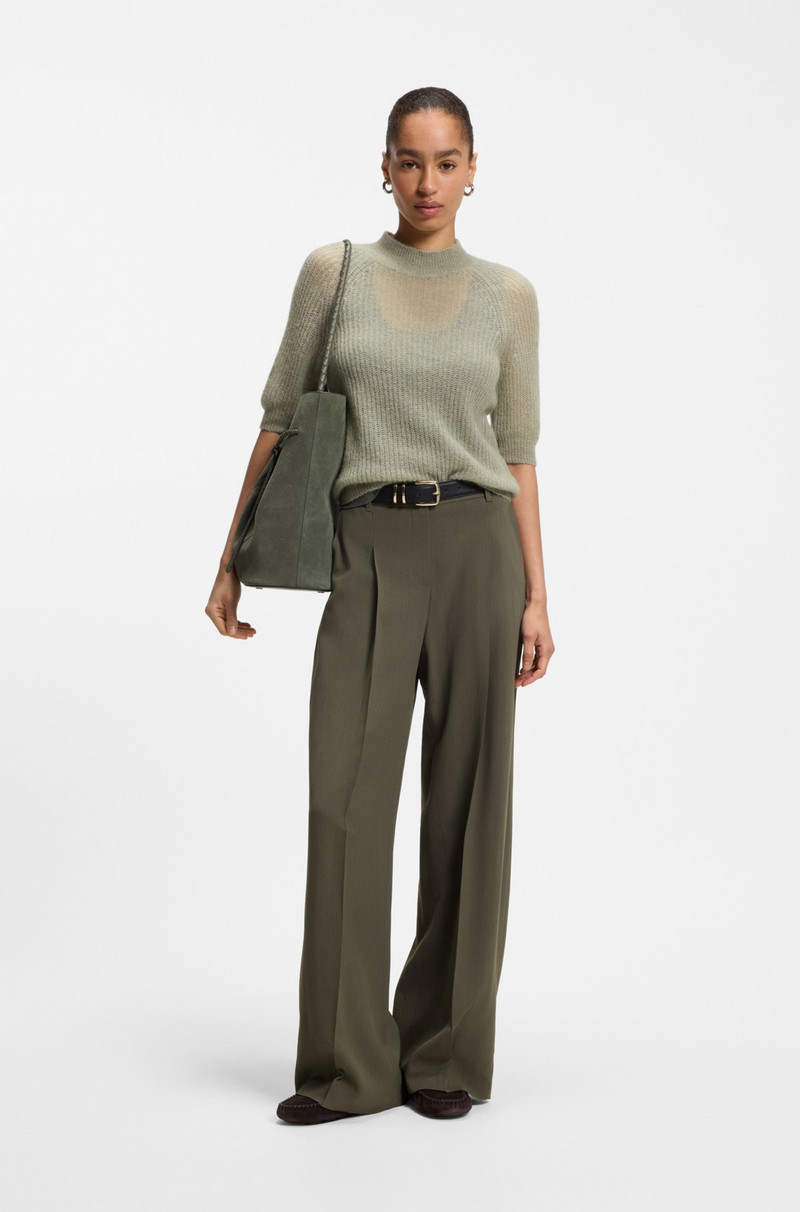 BOSS REGULAR-FIT PANTS IN PINSTRIPE STRETCH CREPE outlook