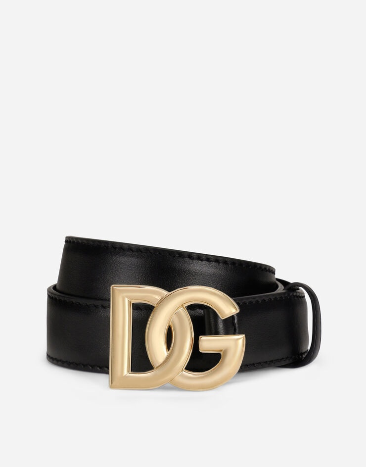 Calfskin belt with DG logo - 1