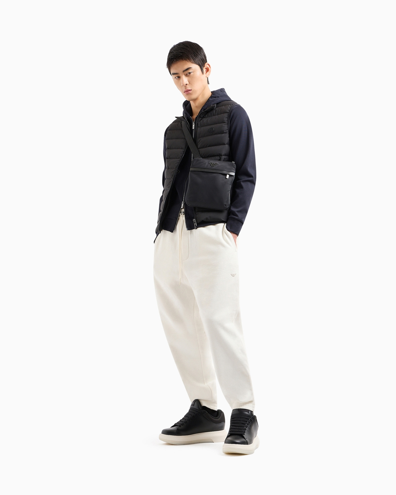 Hooded, zipped, Ponte-di-Roma sweatshirt - 2