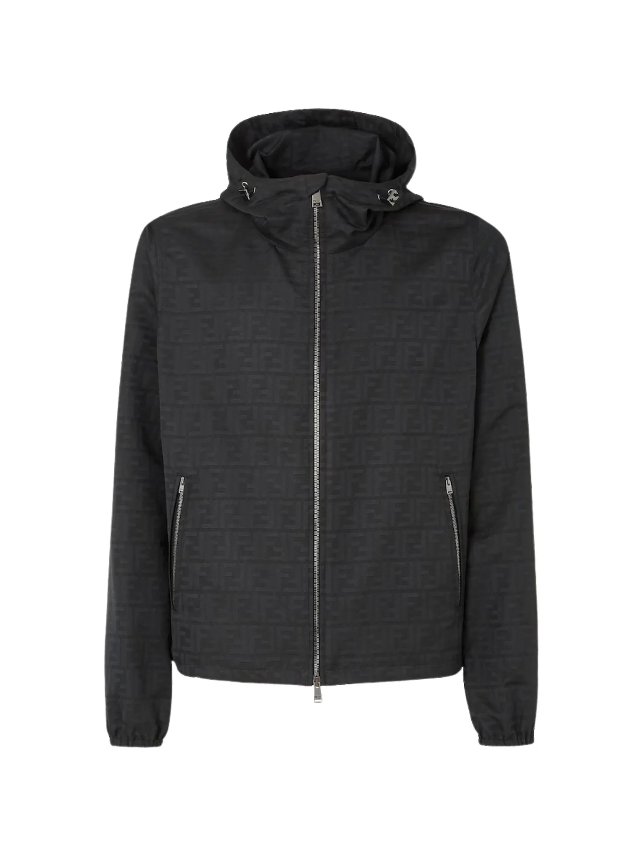 Fendi Black FF Zucca Jacquard Nylon Blouson - 1