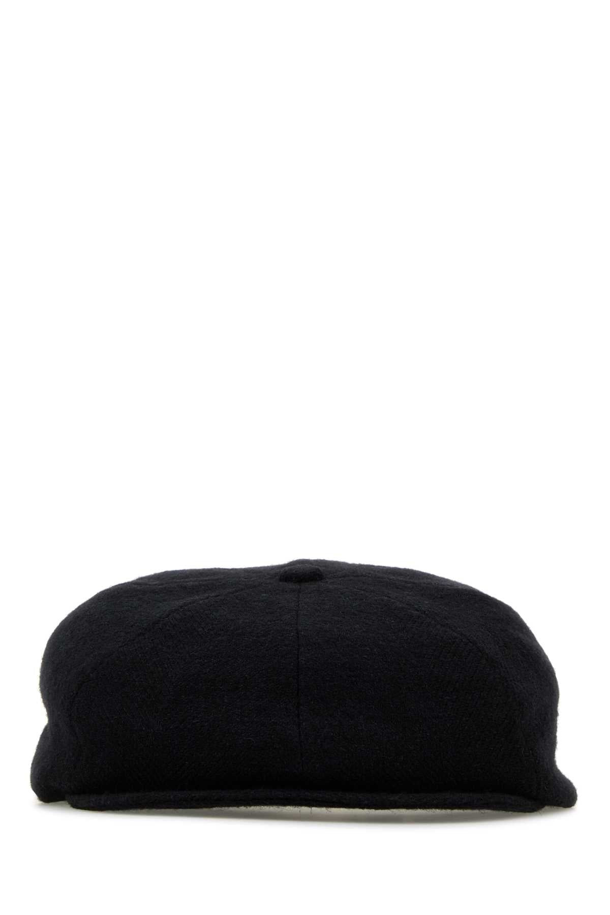 Yohji Yamamoto Men Black Gabardine Hat - 1