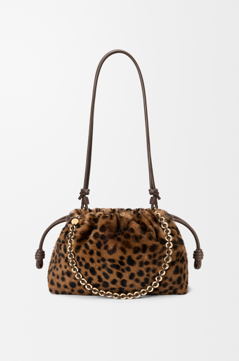 Medium Flamenco purse in printed shearling 10