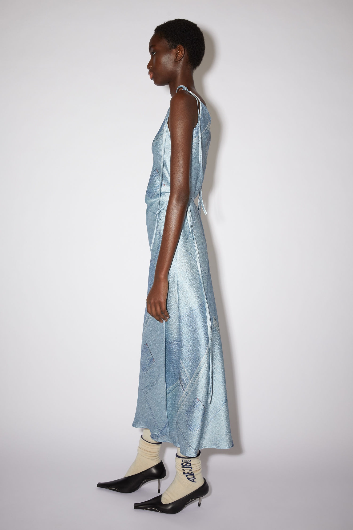 Denim print dress - Denim blue - 4