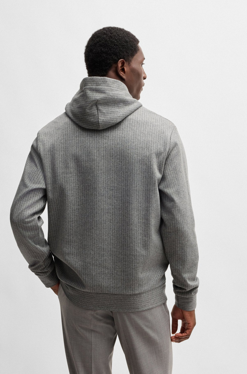 REGULAR-FIT HOODIE IN A PINSTRIPE COTTON 5