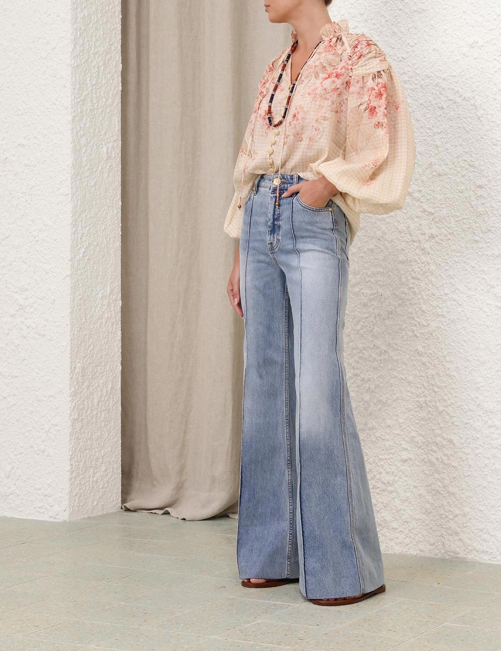 Tシャツ・カットソー Zimmermann SS25 'Illuminate Billow' blouse (3979TS251 CORF) Zimmermann Illuminate Billow Blouse - Red - Women
