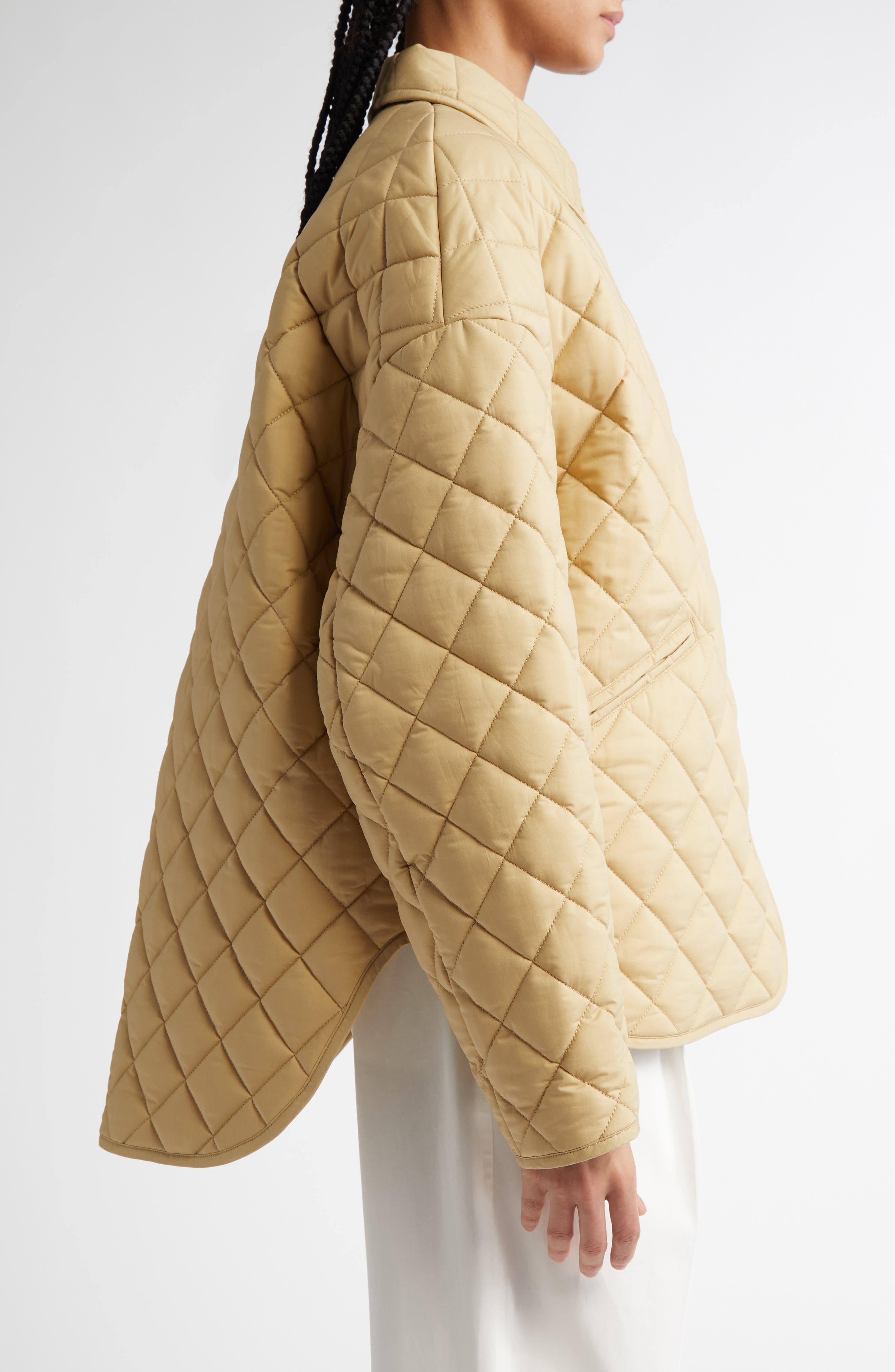 TOTEME Oversize Quilted Jacket in Desert at Nordstrom - 4