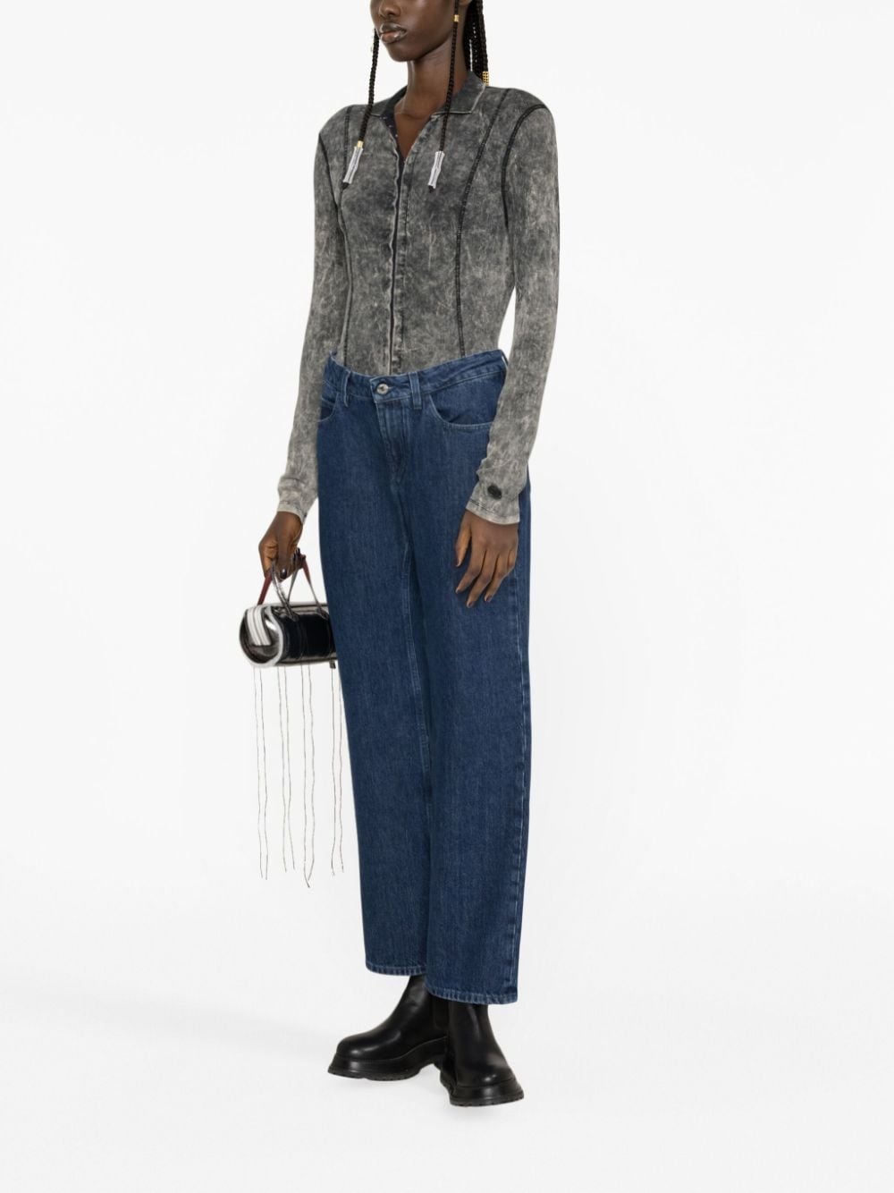 low-rise cropped straight-leg jeans - 3