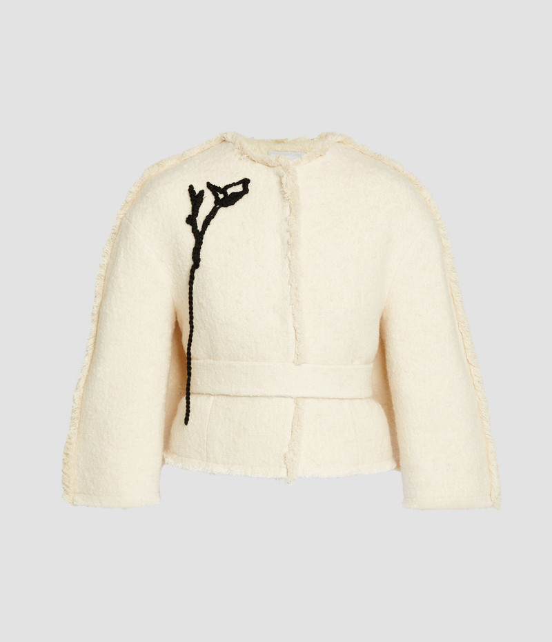 Erdem EMBROIDERED BOUCLÉ CROPPED JACKET outlook
