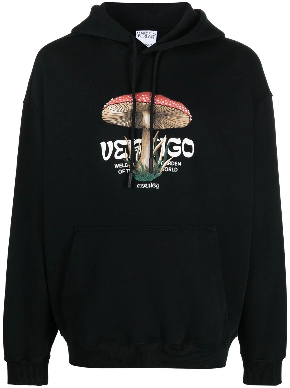 logo-print cotton hoodie - 1