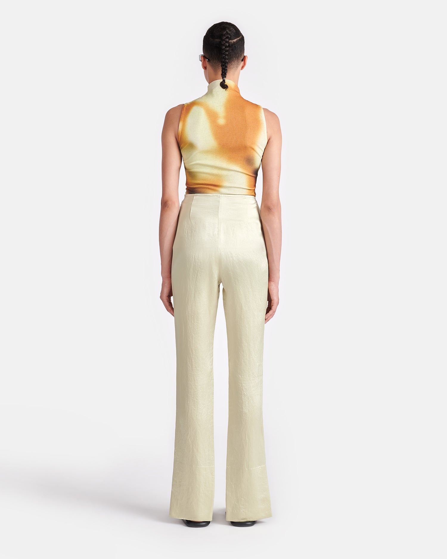 Crinkled-Satin Slim-Leg Pants - 3