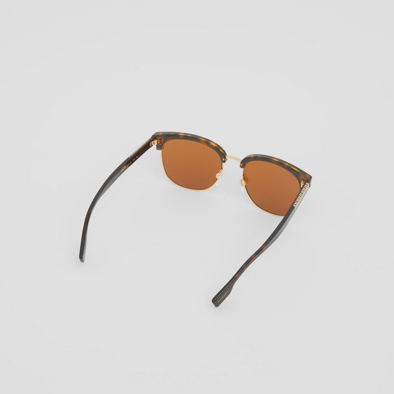 Icon Stripe Detail Square Frame Sunglasses 5