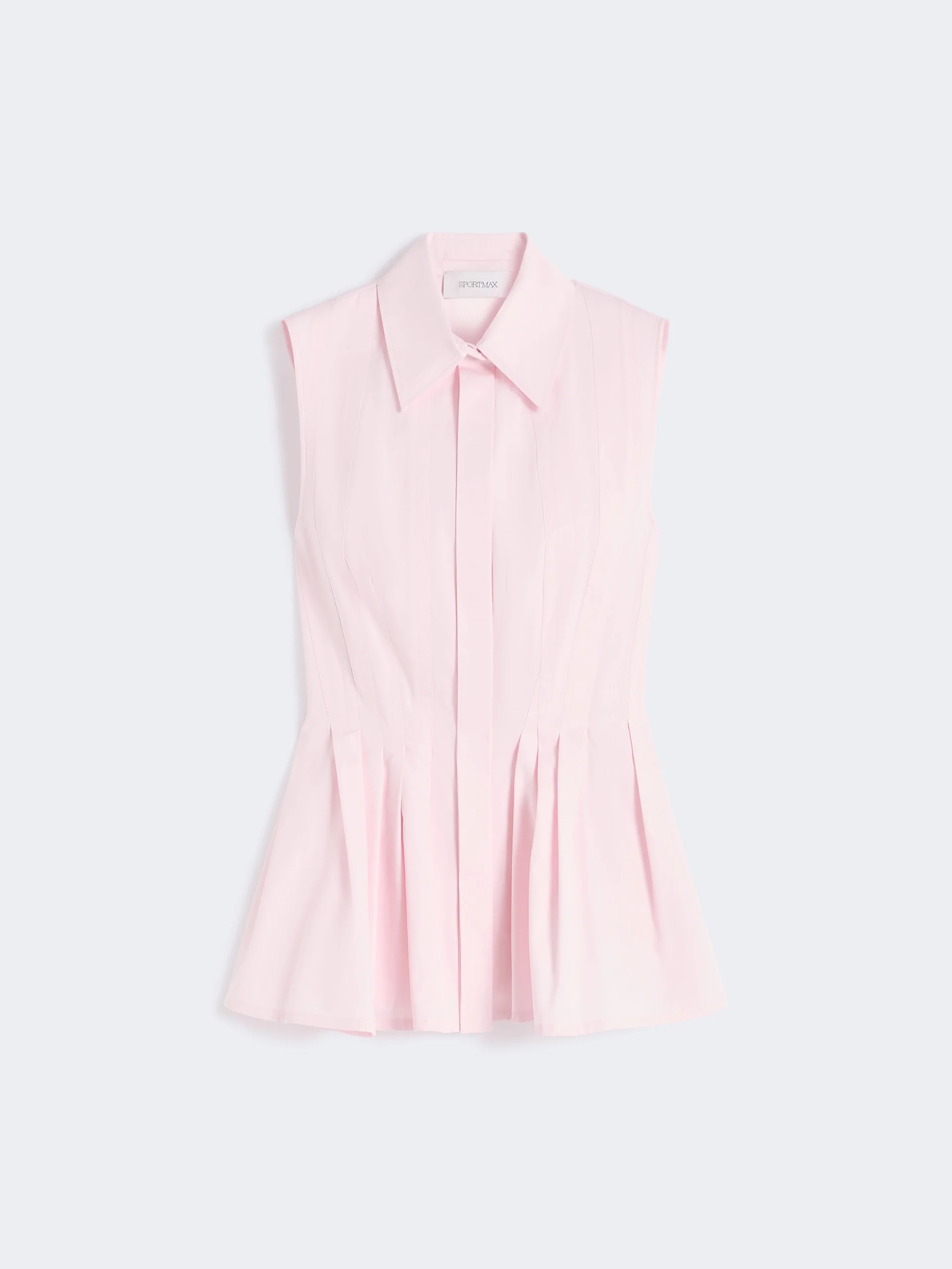 Sleeveless heavy cotton canvas shirt - PINK - 1