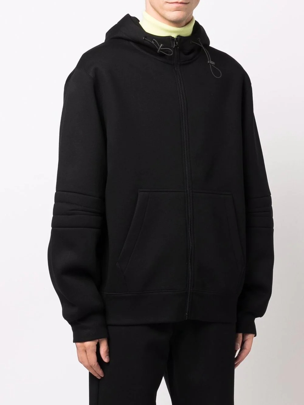 embossed-logo zip-up hoodie - 3