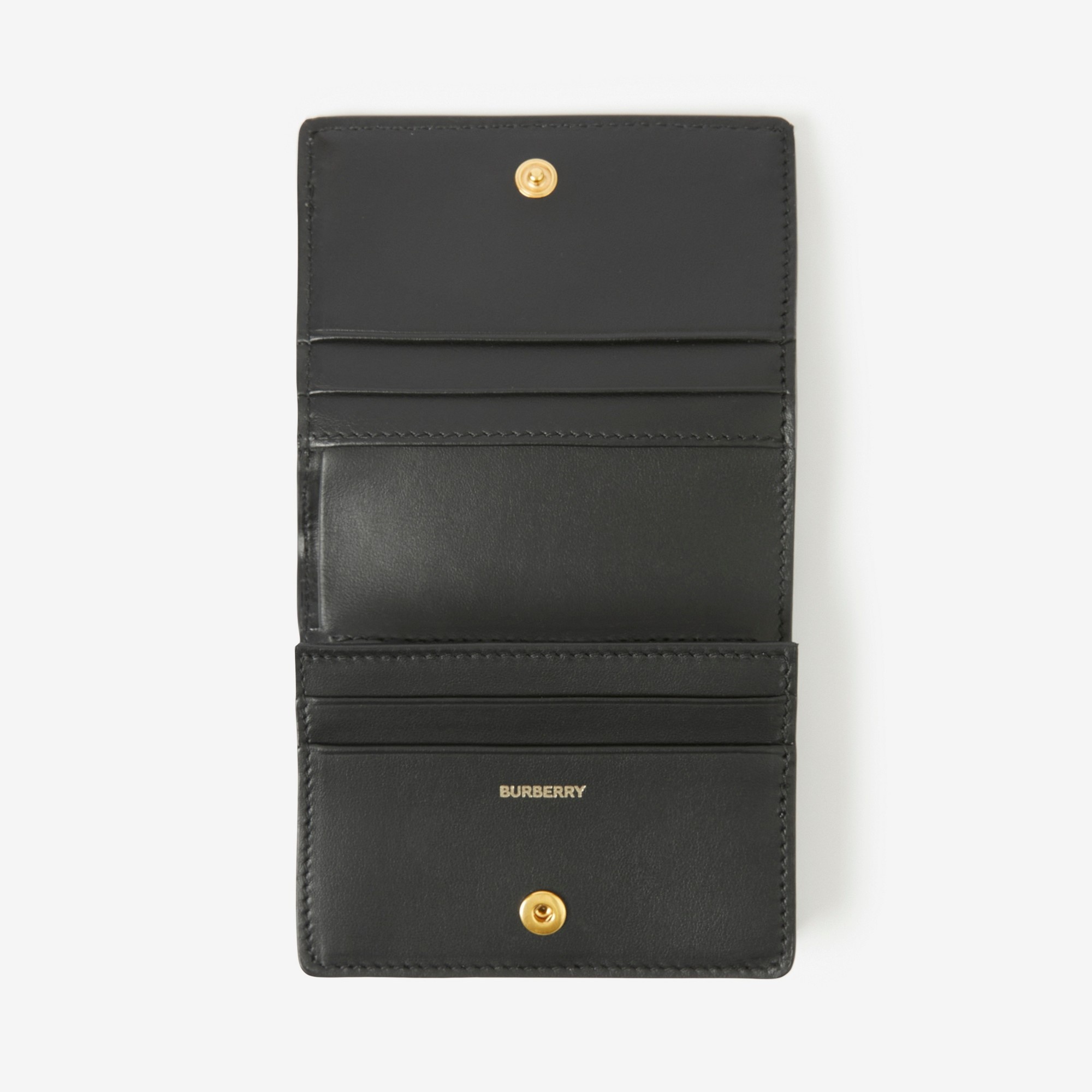 Vintage Check and Leather Small Folding Wallet - 4