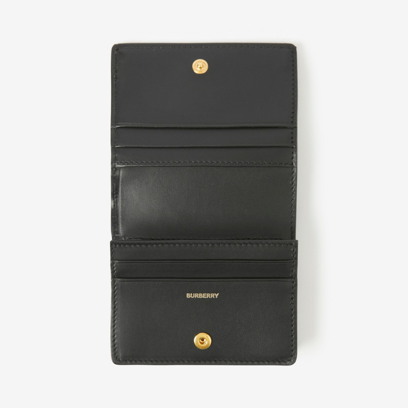 Vintage Check and Leather Small Folding Wallet 4