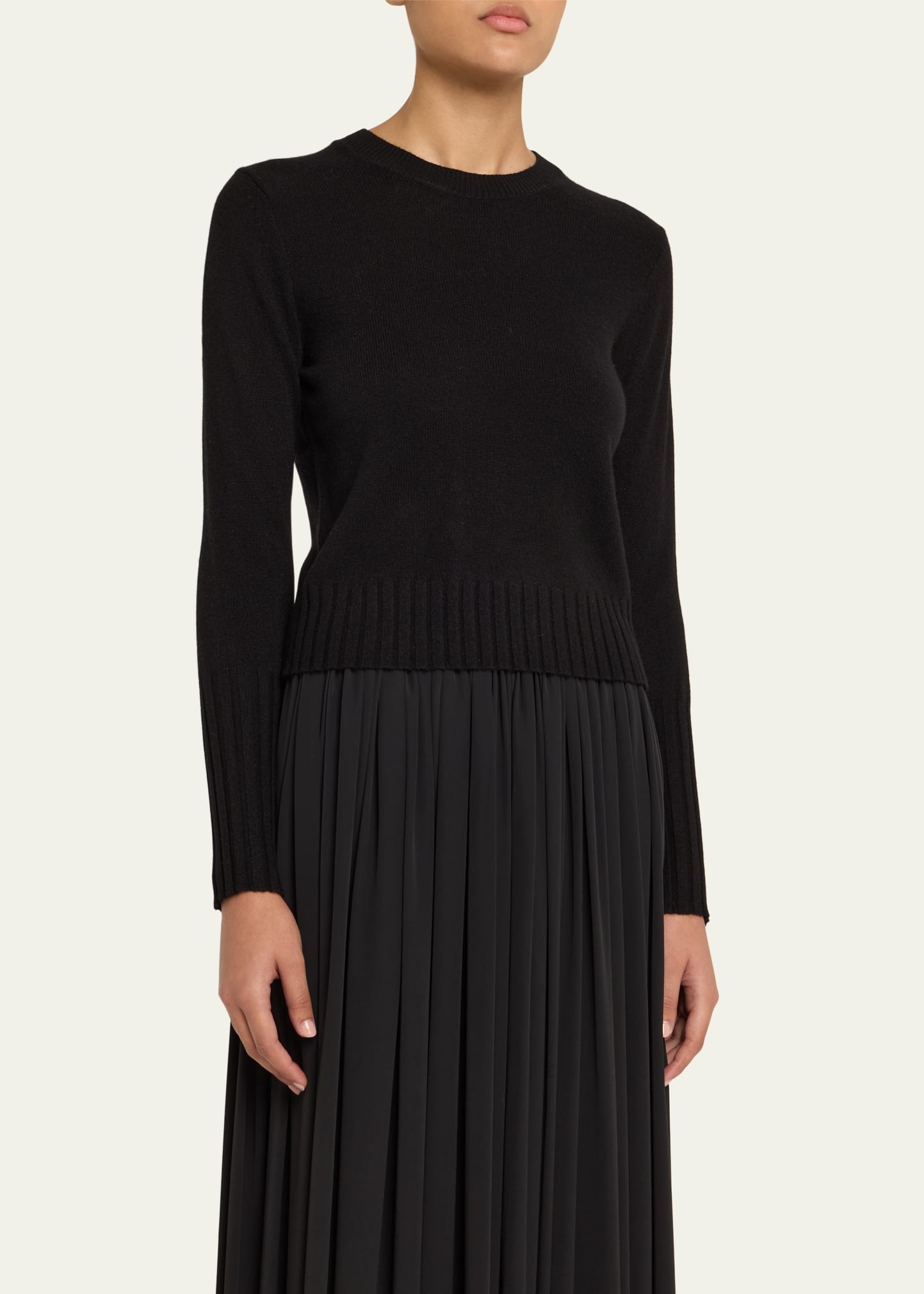 Shrunken Crewneck Sweater in Cashmere - 4