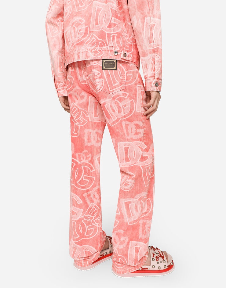 Oversize pink jeans with all-over DG print - 4