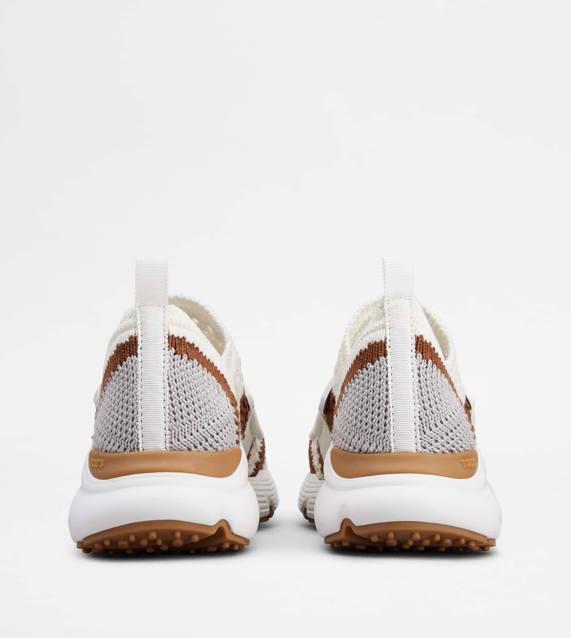 KATE SLIP-ON SNEAKERS IN FABRIC - OFF WHITE, BROWN, GREY - 2