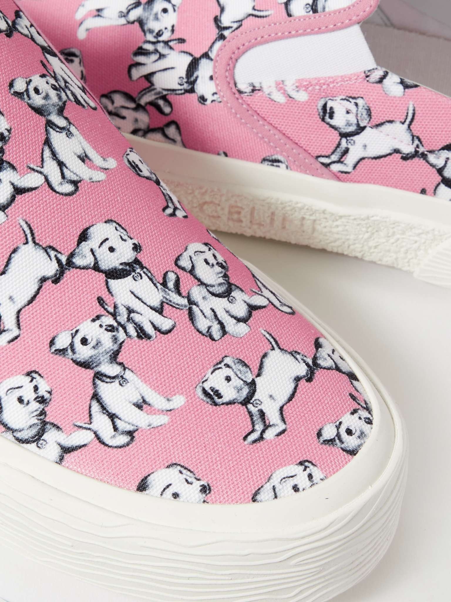 Printed Canvas Slip-On Sneakers - 6