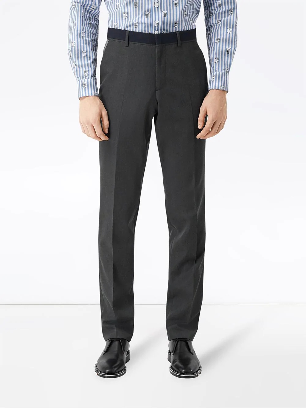 classic fit panelled tailored trousers - 3