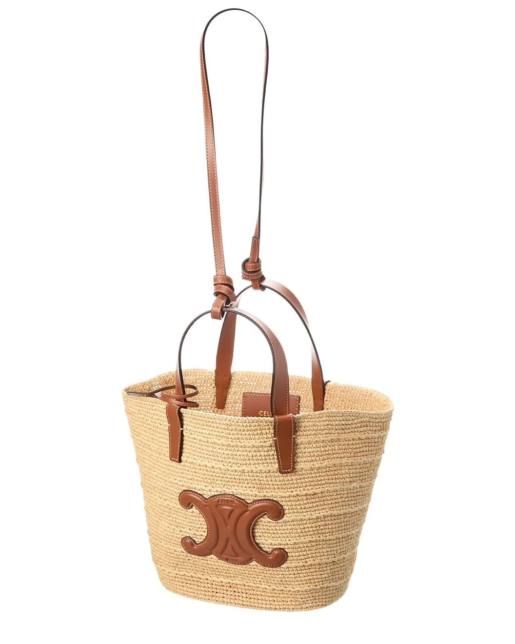 CELINE Teen Supple Classic Panier Raffia & Leather Tote - 1
