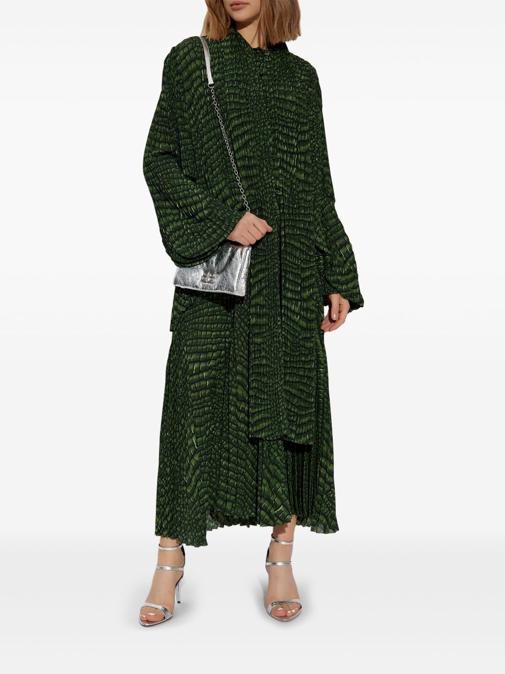 crocodile-print dress - 2