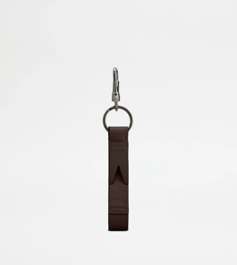 KEY HOLDER IN LEATHER - BROWN 1