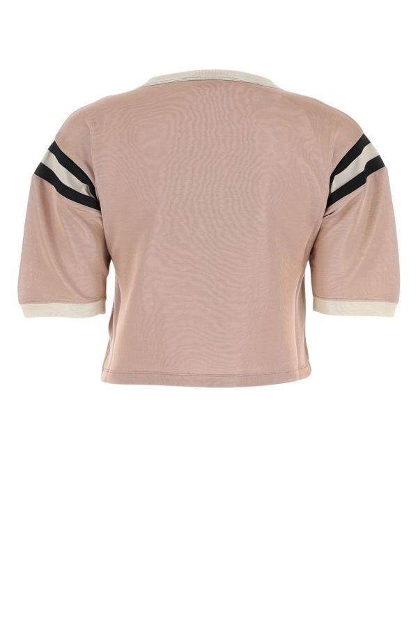 Saint Laurent Woman Antiqued Pink Stretch Viscose T-Shirt - 2