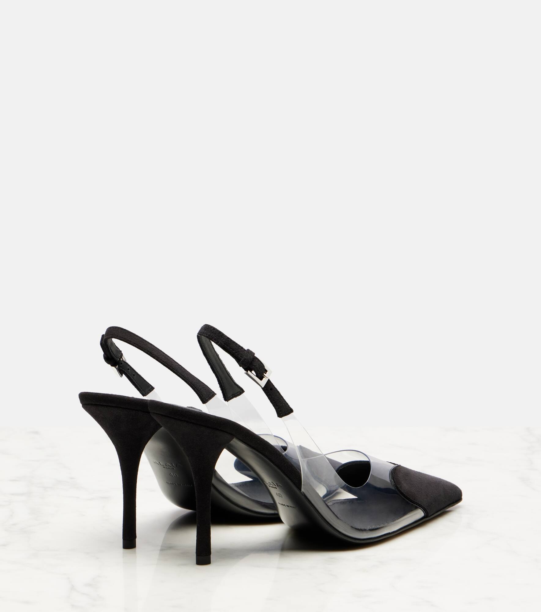 Cœur 90 suede and PVC slingback pumps - 2