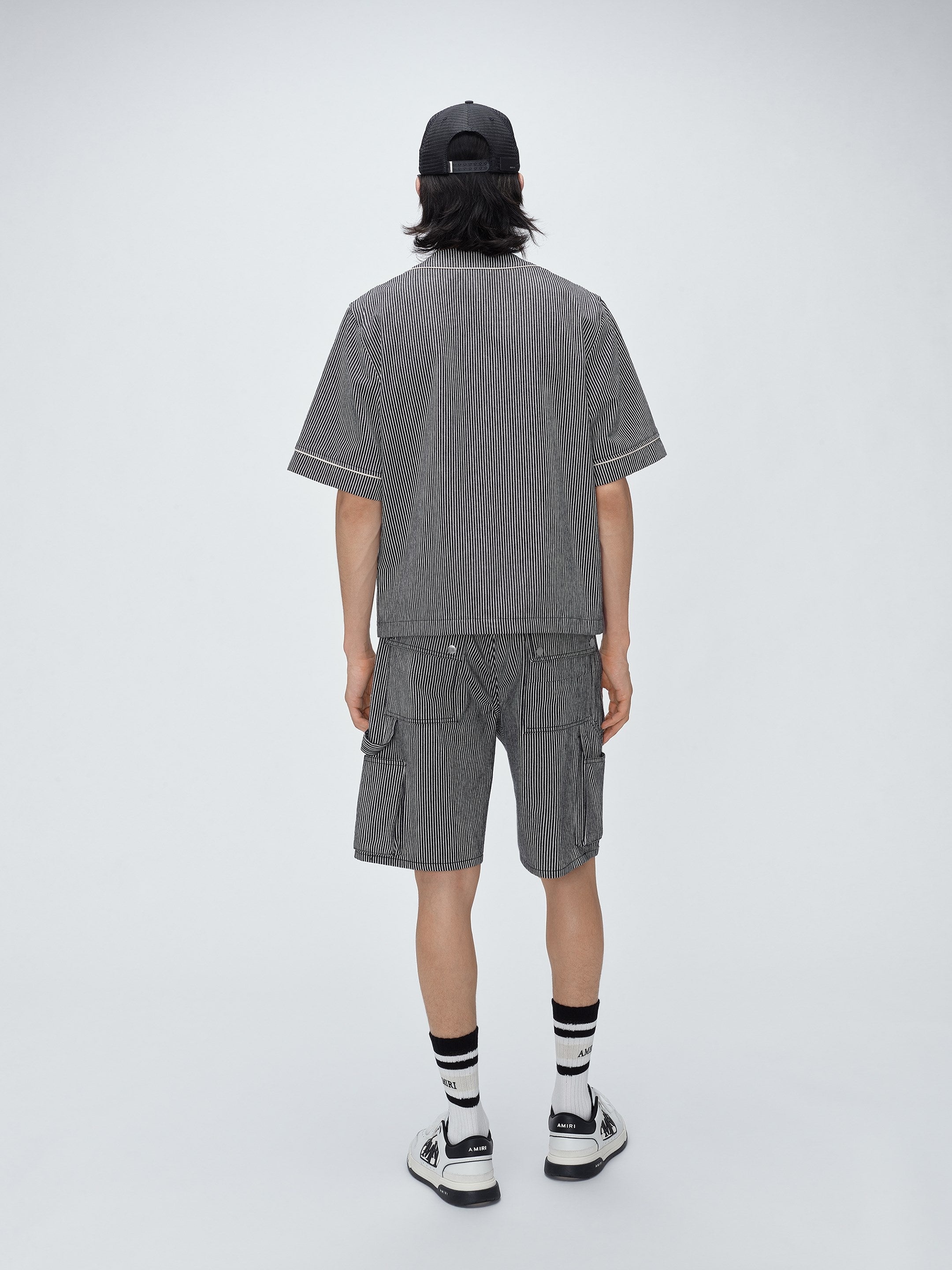 STRIPED DENIM CARPENTER SHORT - 3