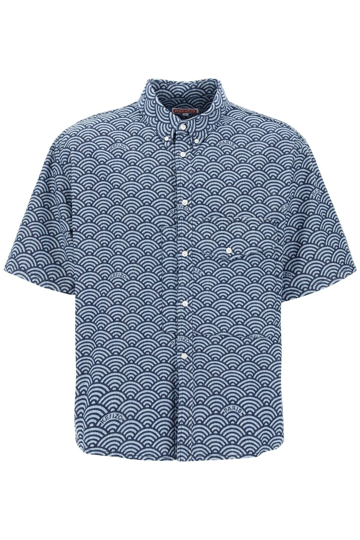 Seigaiha Short Sleeved Denim Shirt - 1