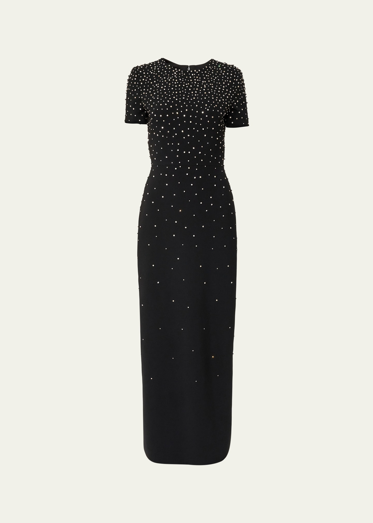 Embellished Short-Sleeve Bow-Back Gown - 1