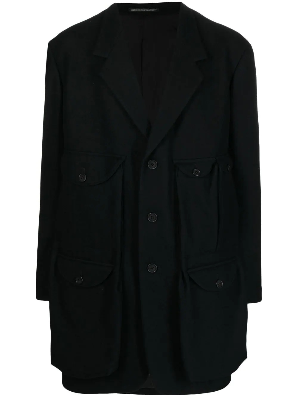 single-breasted fitted coat - 1