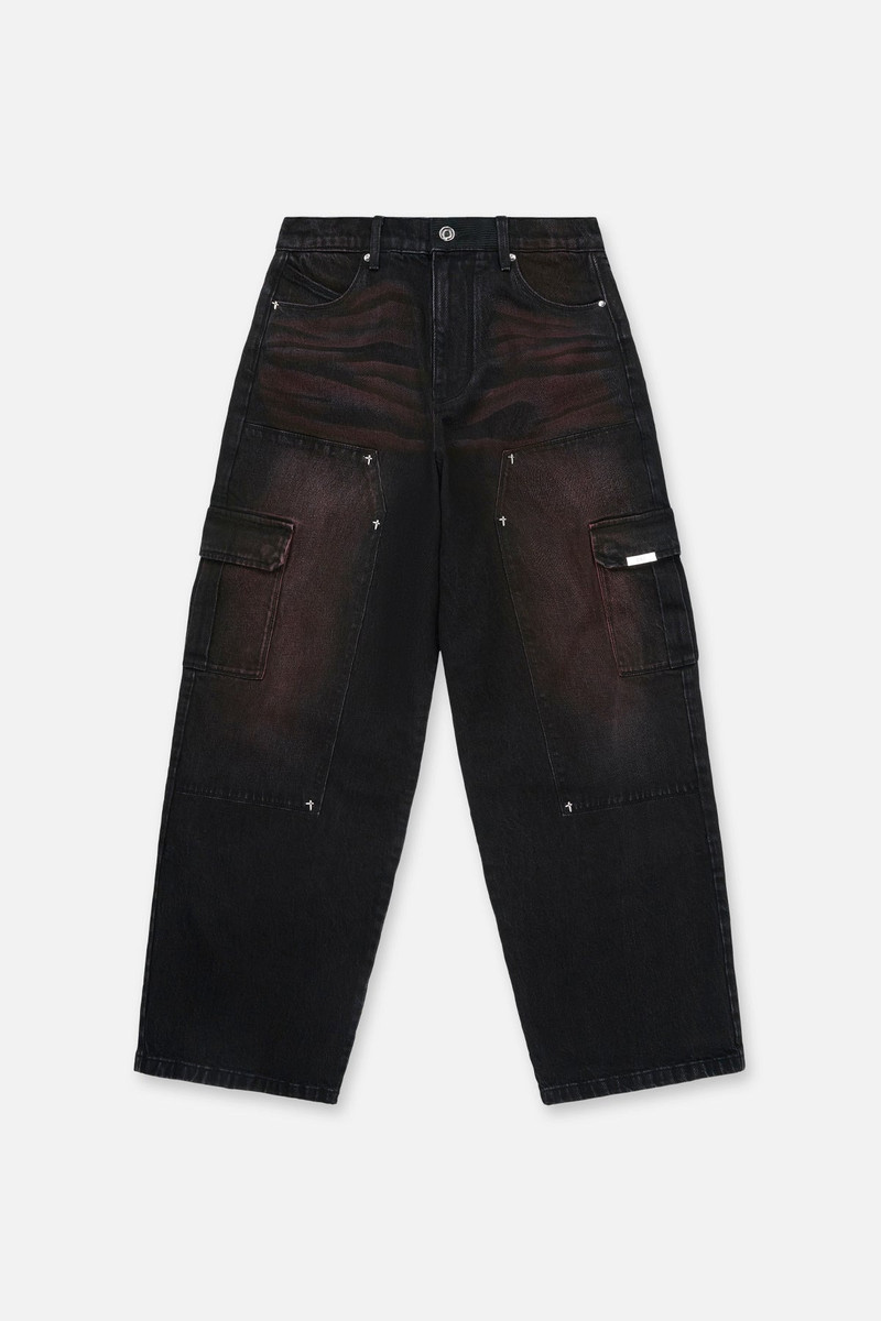 RYAN WIDE LEG CARPENTER JEAN | BLACK RED GLOW 1