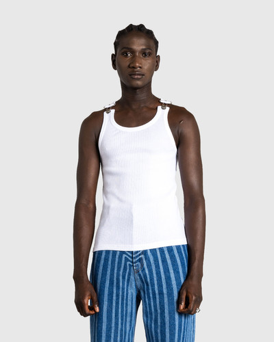 Jean Paul Gaultier Jean Paul Gaultier – Ribbed Tank Top With Overall Buckles White outlook