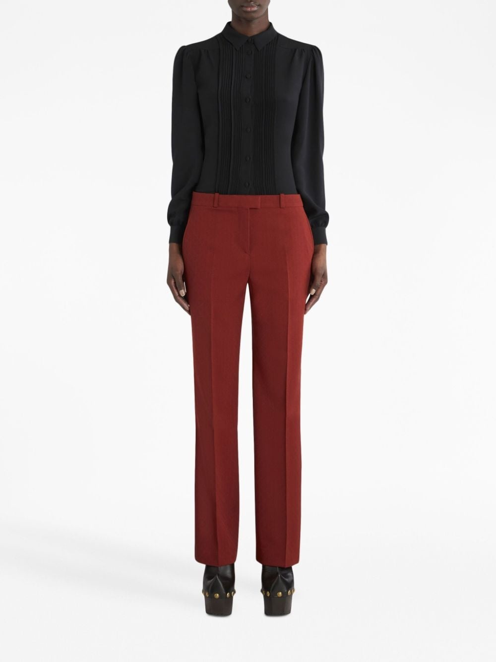 jacquard straight-leg tailored trousers - 2