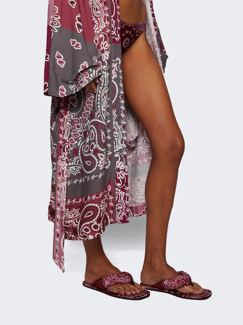 THE ATTICO Indie Bandana Print Flat Thong Sandal Cherry Red outlook