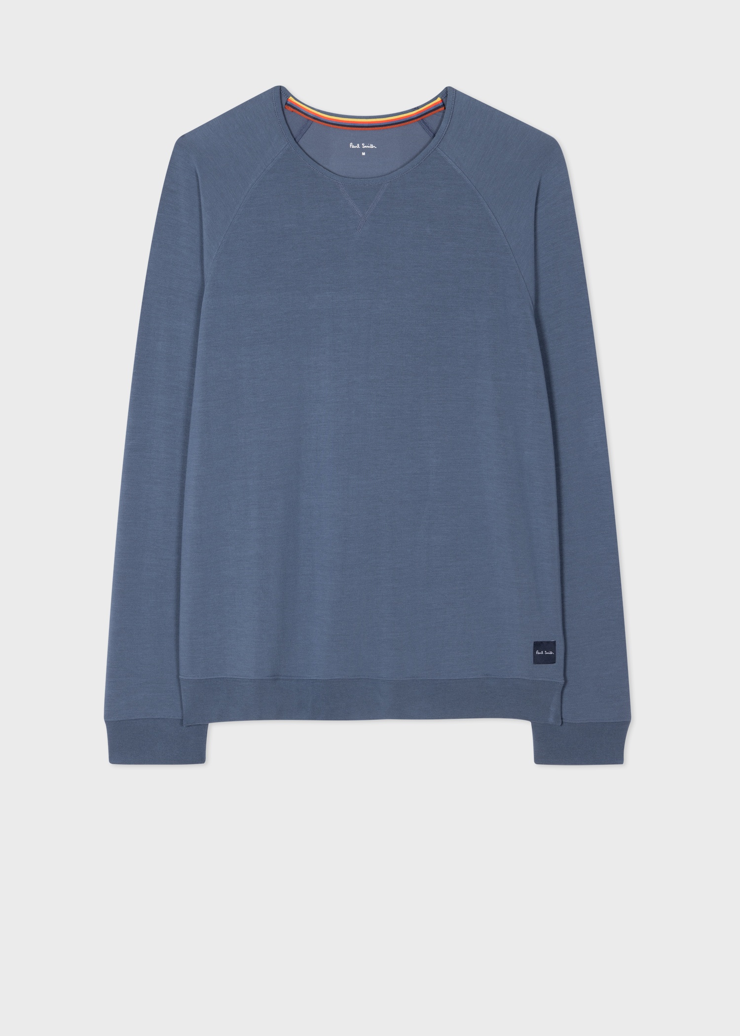 Washed Blue Modal-Blend Long-Sleeve Lounge Top - 1