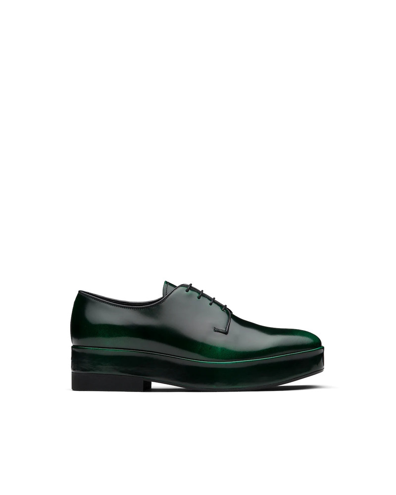 Brushed leather laced derby shoes 1