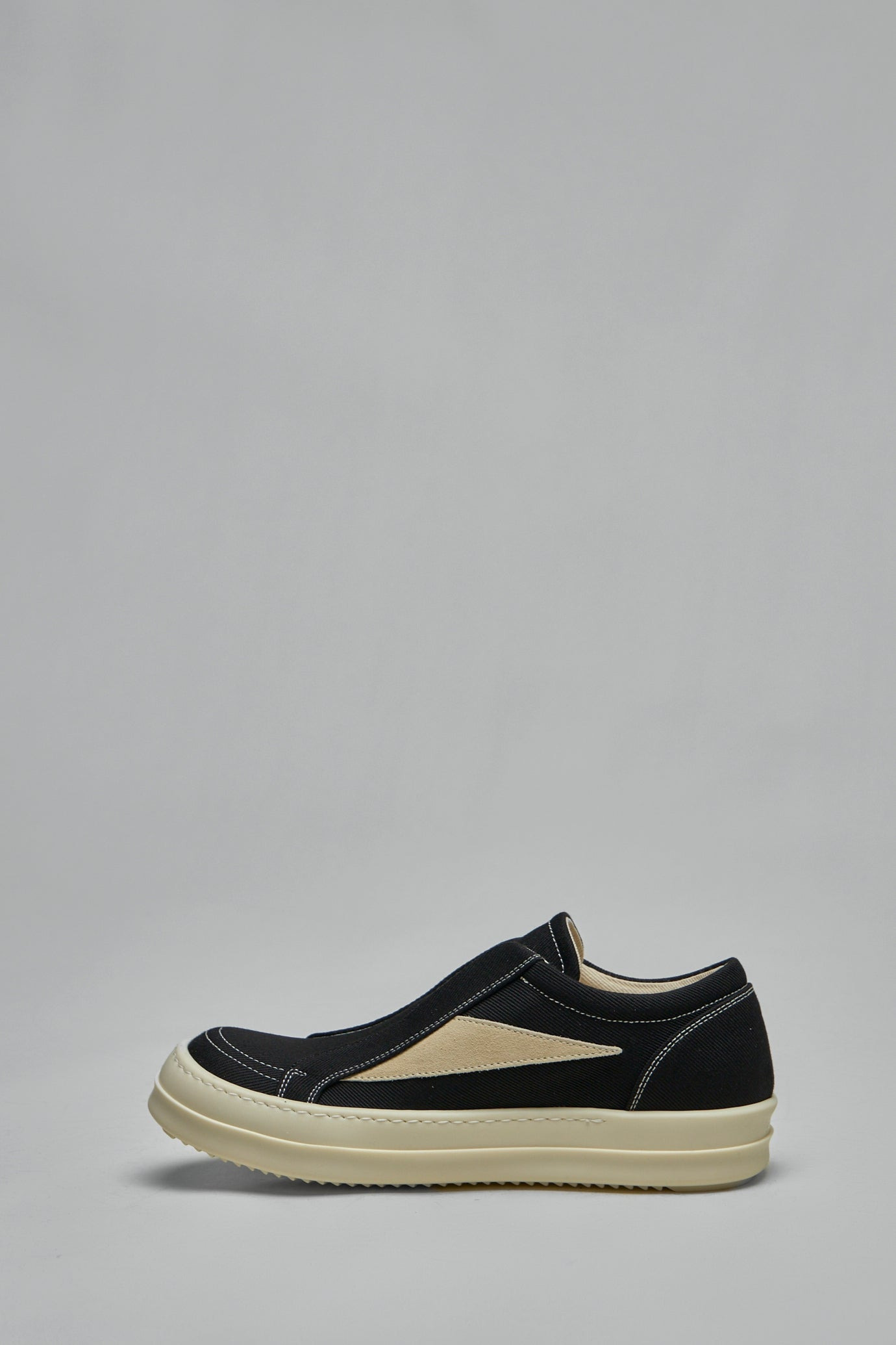 Overdyed Denim Suede Laceless Vintage Sneakers - 3