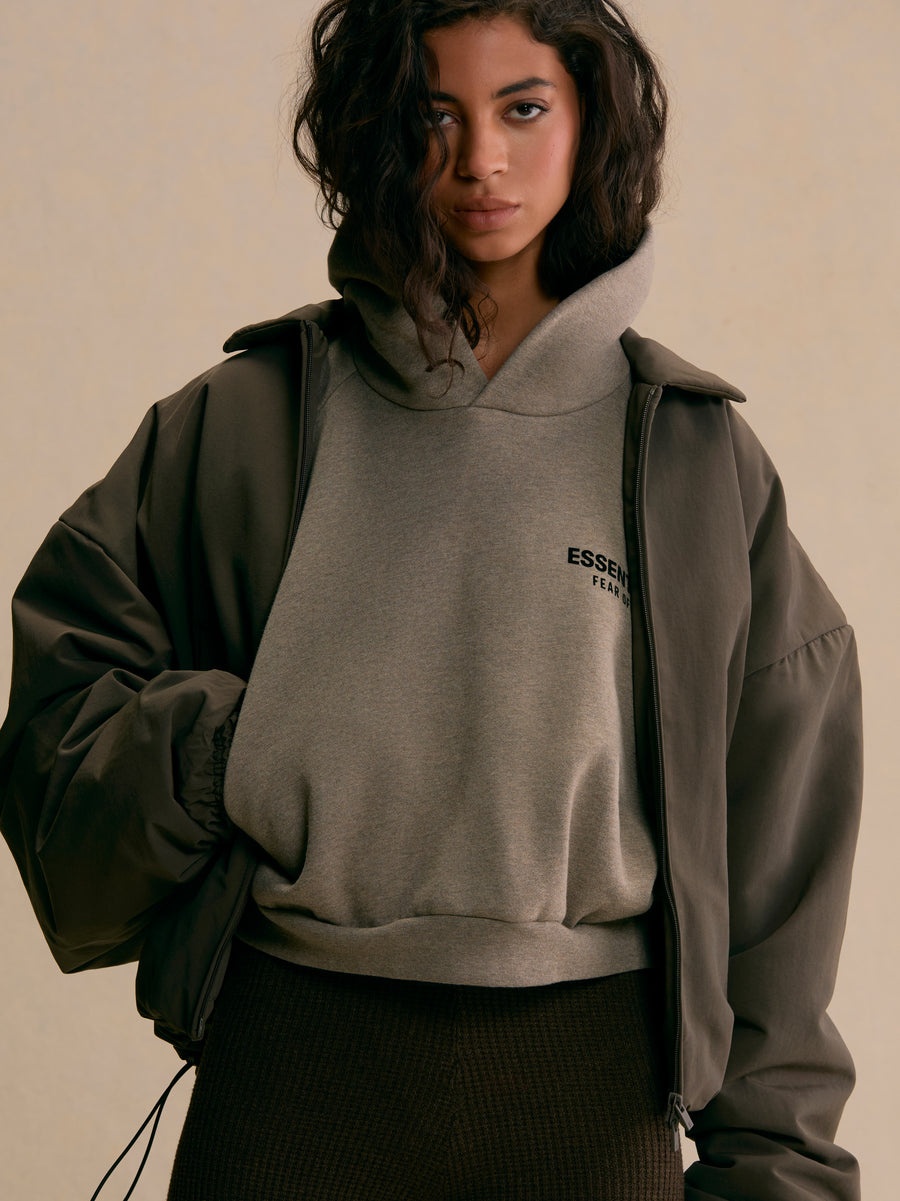 Women's Fleece Cropped Hoodie - 2